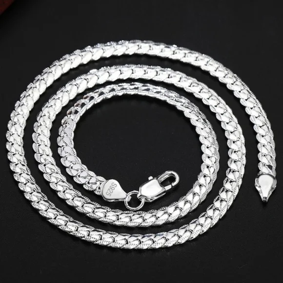 Trendy NEW UNISEX MEN WOMEN S925 STERLING SILVER CHAIN CHOKER 5MM NECKLACE - Picture 2 of 5